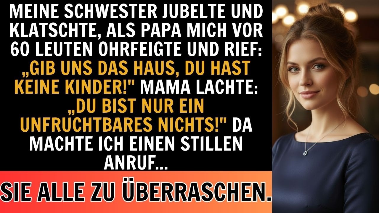 Meine Schwester jubelte, als mein Vater mich vor 60 Leuten ohrfeigte Also rief ich still jemanden an