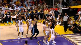 HD   Andrew Bynum Records 10 Blocks Vs Denver Nuggets   Playoffs R1G1   4 29 2012 720p