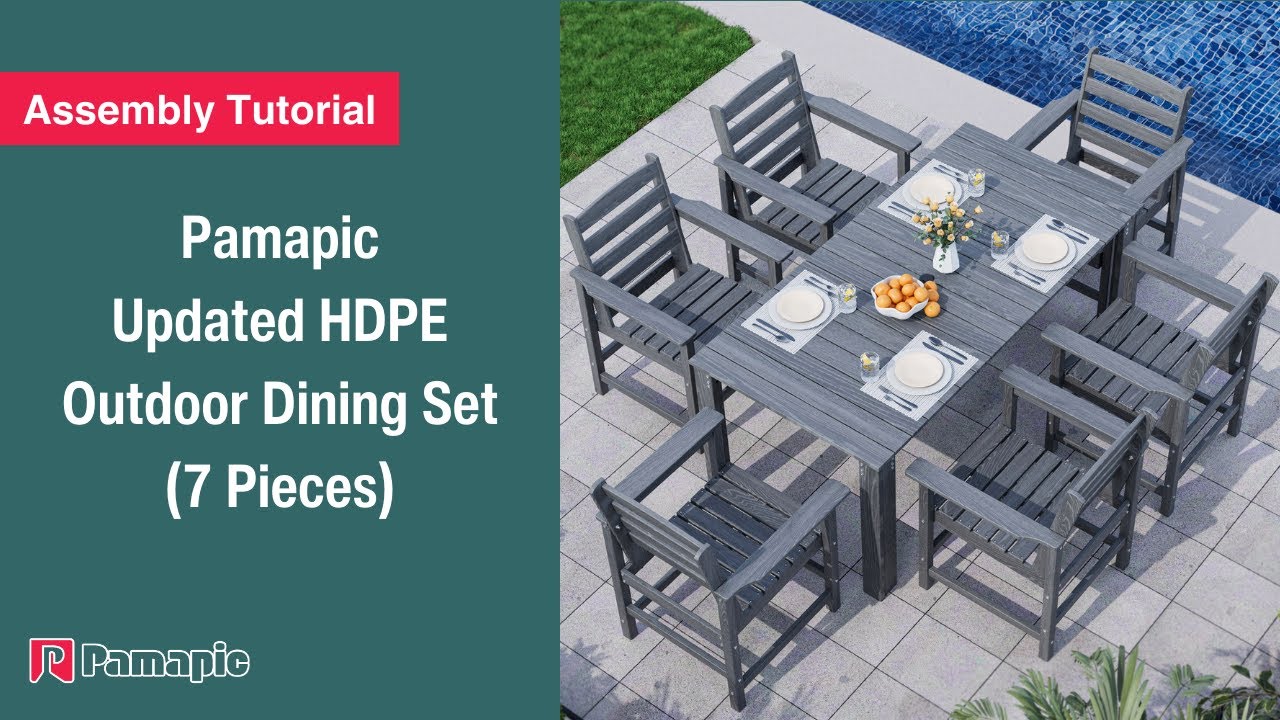 [Assembly Tutorial] Pamapic Updated HDPE Outdoor Dining Set (7 Pieces) | Step-by-Step Setup Guide