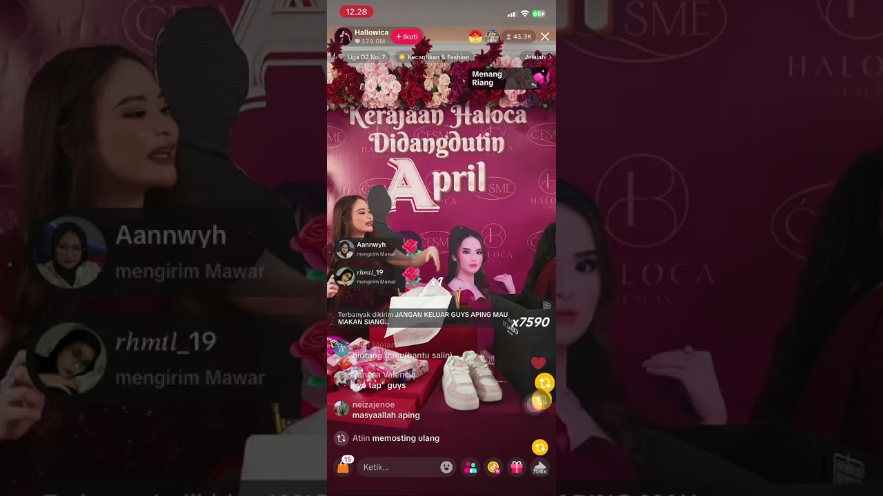 Aping banjir hadiah live bareng hallowica🔥🫶  #fyp #aprilda7 #dangdutviral #scincare 