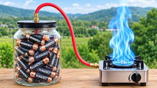 No more gas cylinders! How i made free gas all year from old batteries 😱