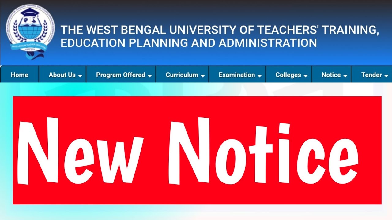 WBUTTEPA New Notice for MEd Students.