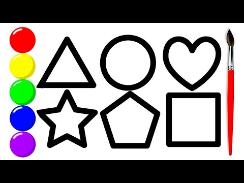 🌈 Learn 2D Shapes With Colours for Kids 🎨 | Triangle, Circle, Heart & More Shapes | @magickidsstudy