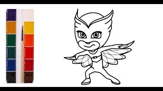 Герои в масках. PJ Masks. Амайя/Алетт. Amaya/Owlette. Раскраска для детей. Учим цвета. Герои в масках. PJ Masks. Амайя/Алетт. Amaya/Owlette. Раскраска для детей. Учим цвета.