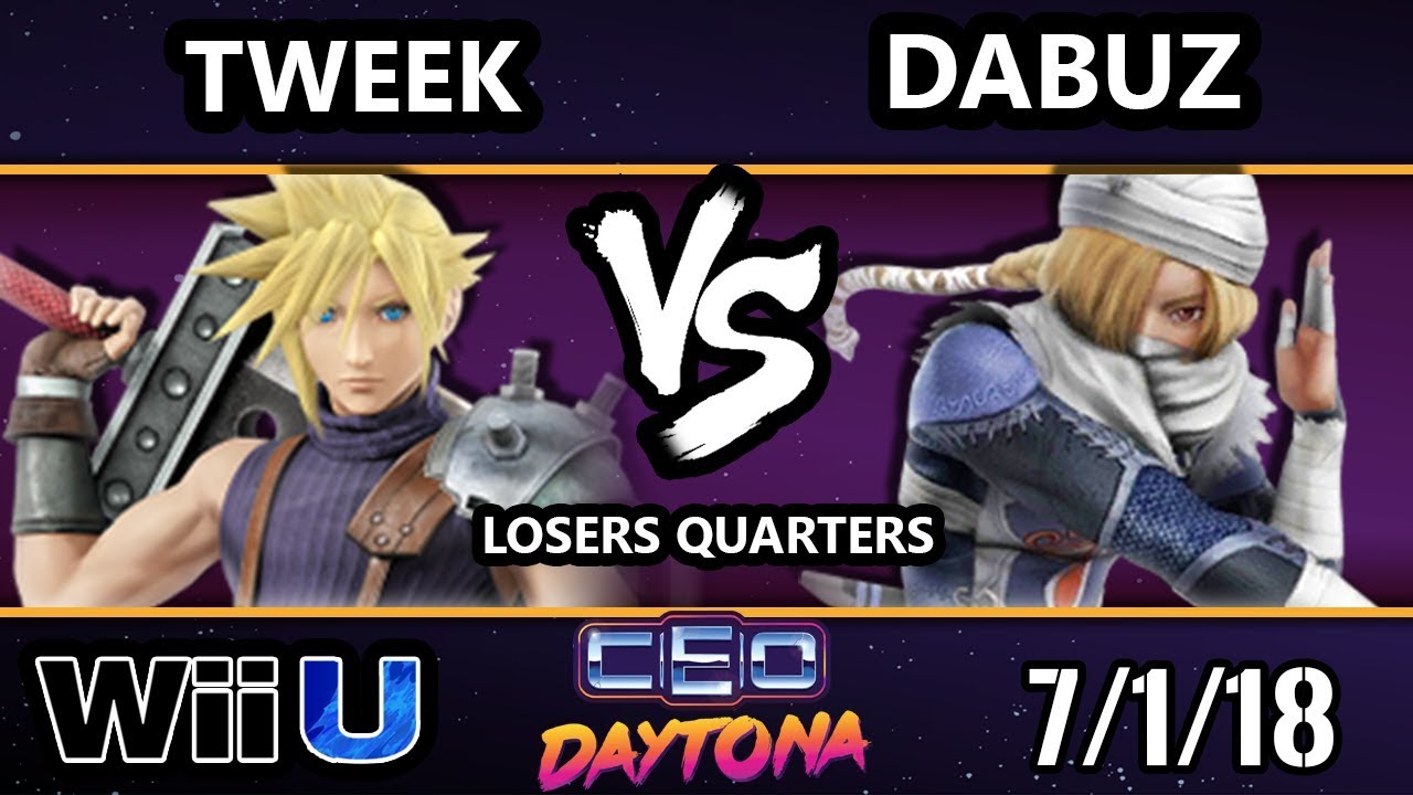 CEO 2018 Smash 4 - Tweek (Cloud) Vs. GRV | Dabuz (Sheik, Olimar) Wii U - Losers Quarters