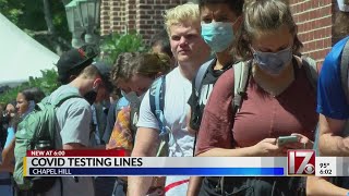 Long lines seen for COVID-19 testing at UNC-Chapel Hill
