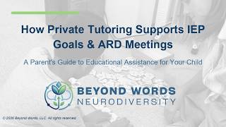 How Private Tutoring Supports IEP Goals & ARD Meetings | ADHD & Autism Support