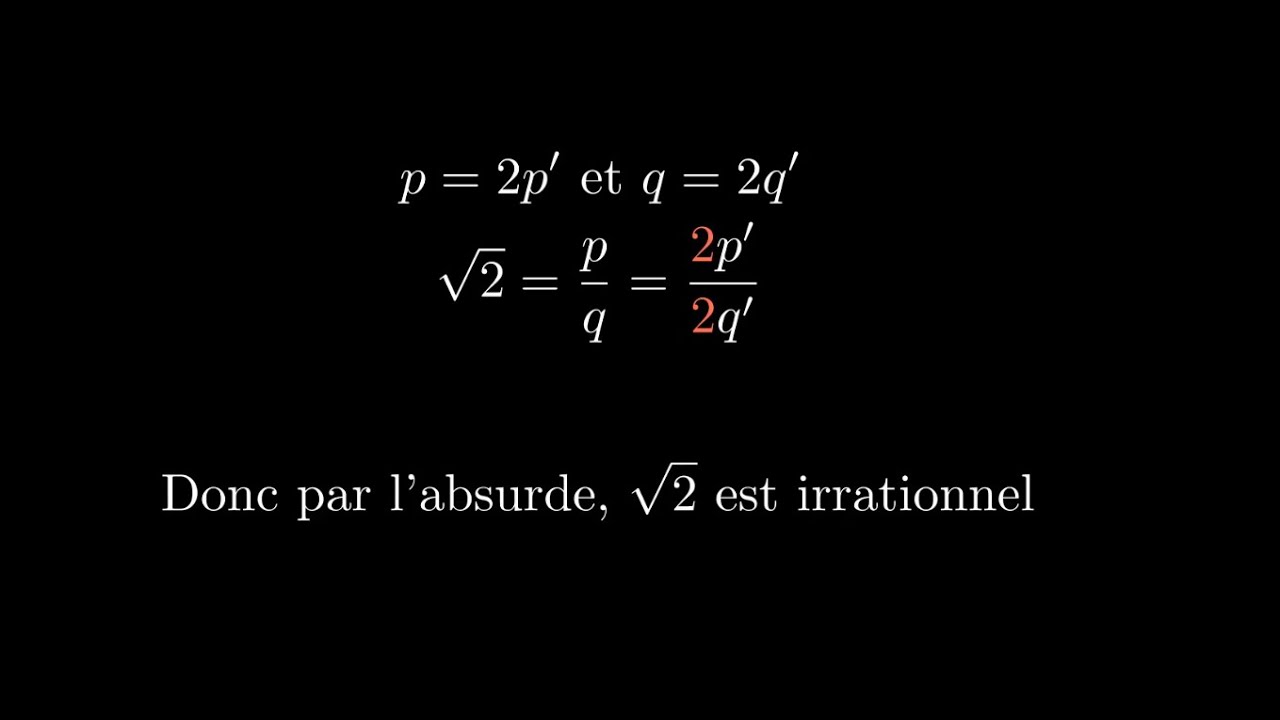 Racine De 2 Irrationnel Démonstration Par L'absurde www.youtube.com
