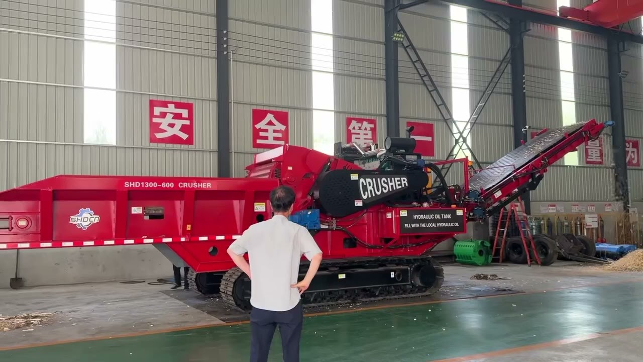 1300-600 Diesel Wood Chipper test