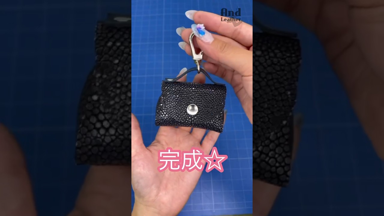 【エイ革で作るミニバッグ　後編】人気のミニバッグを初めてエイ革で作ってみました☺️ #アンドレザー #ハンドメイド