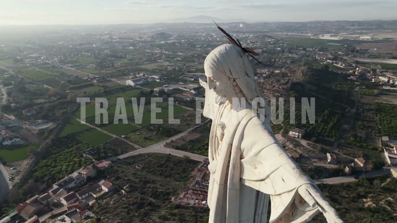 Spain 🇪🇸 Murcia, Christ of Monteagudo [4K] Drone Stock Footage 10