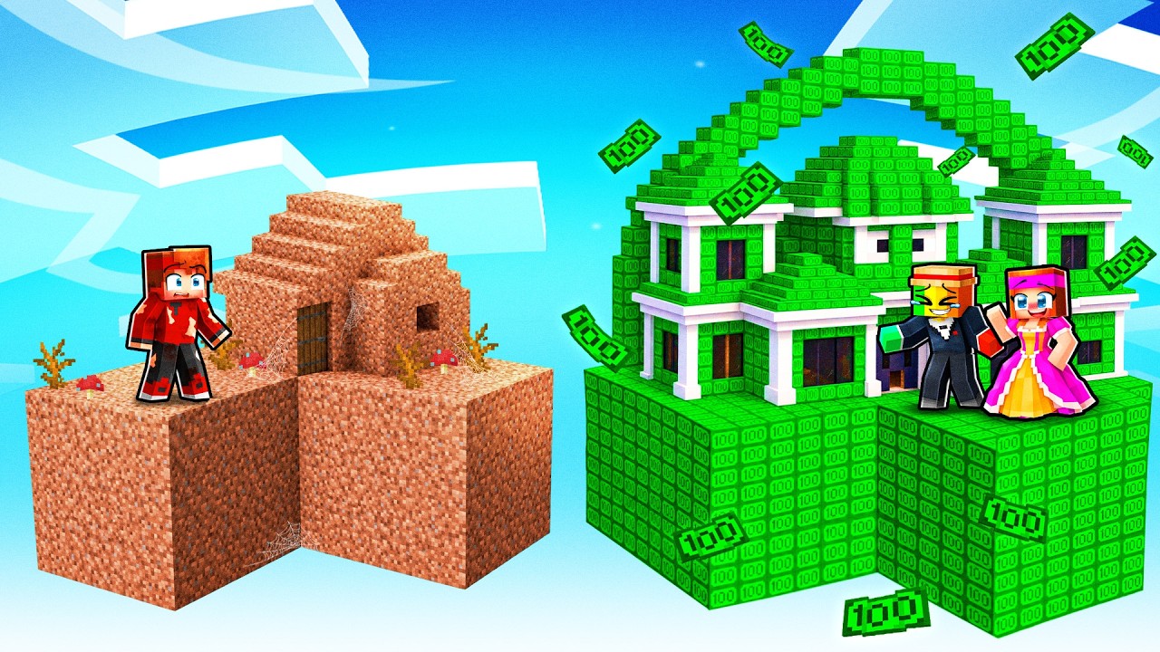 ÎLE de PAUVRE vs ÎLE de RICHE sur Minecraft !