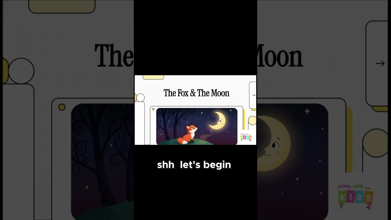 The fox and the Moon 🌙 | Calm Bedtime Story for Kids | Sleep Story | Stories Poems for kids Part-1