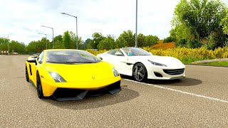 FH4 Drag Race: Ferrari Portofino vs Lamborghini Gallardo