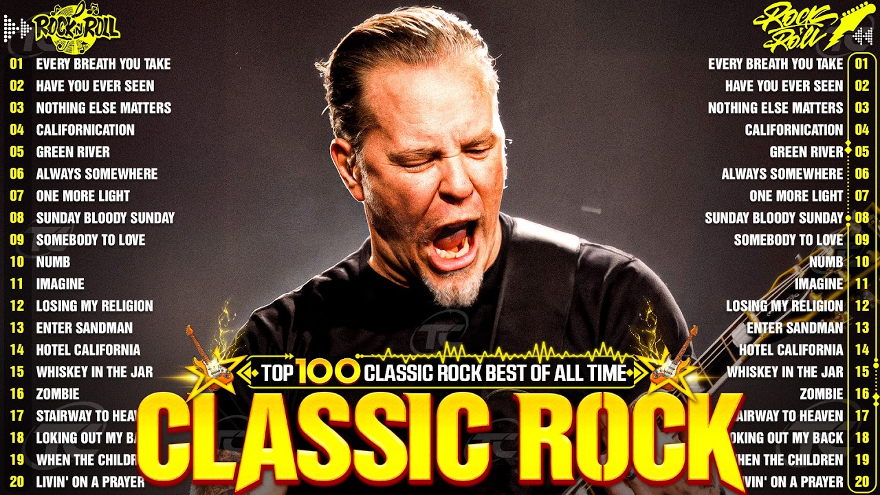 Metallica, ACDC, Queen, Aerosmith, Bon Jovi, The Beatles, U2⚡Best Classic Rock Songs Of All Time