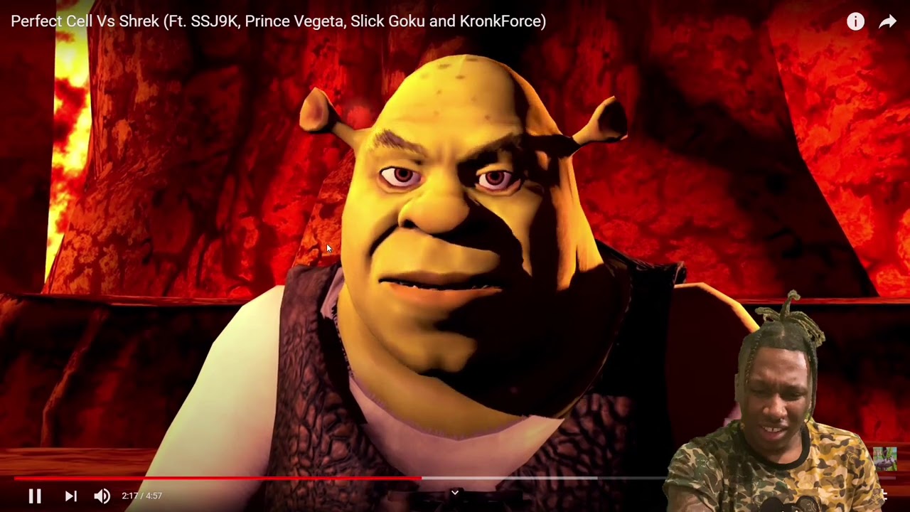 SHREK BEATS PERFECT CELL AND GOGETA ??? PERFECT CELL VS SHREK  REACTION
