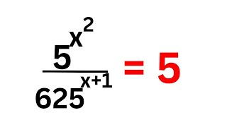 A Nice Exponential Equation 5^x^2/625^x+1=5 | Best Trick!!!