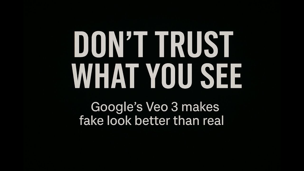 Don’t Trust What You See - Google’s Veo 3 Just Changed Everything - YouTube