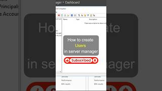 How to create a User in server manager 🌐🔥 #shorts #education #tutorial
