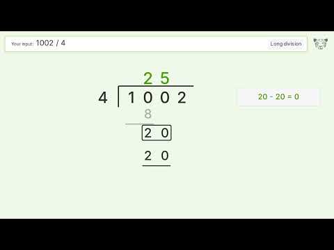 Long Division Problem 1002/4: Step-by-Step Video Solution