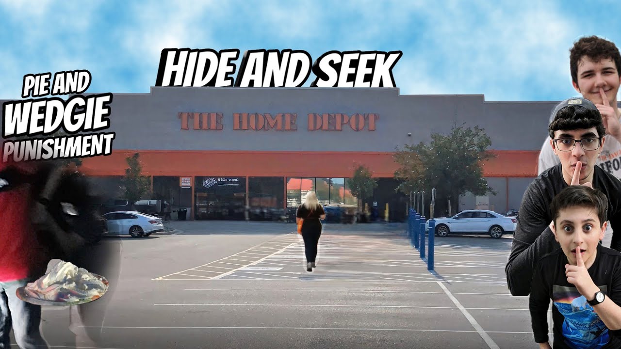 HIDE AND SEEK in HOME DEPOT  *WEDGIE AND PIE IN THE FACE*