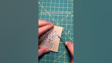 Linocut Express: Watch Me Carve a Flower Pot in a Flash!# #linoprint #stamping#leafprinting#flowers