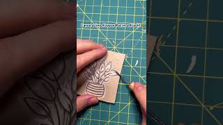 Linocut Express: Watch Me Carve a Flower Pot in a Flash!# #linoprint #stamping#leafprinting#flowers