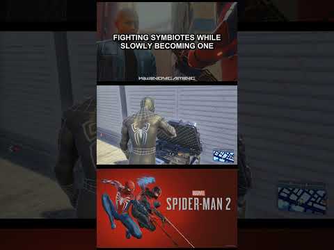 Fighting symbiotes while slowly becoming one - MARVEL'S SPIDER-MAN 2 [4K HDR] #Shorts