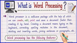 What is word processing, what is word processing in english, what is word processor in computer,