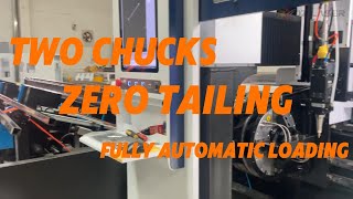 Zero Tailing Tube Cutting 2 Chucks Fully Automatic