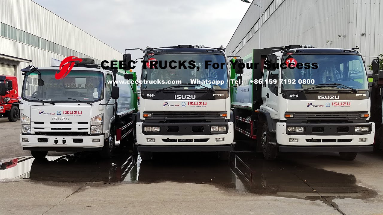 Customized ISUZU ELF 10cbm garbage compactor trucks FTR 14cbm refuse compactor