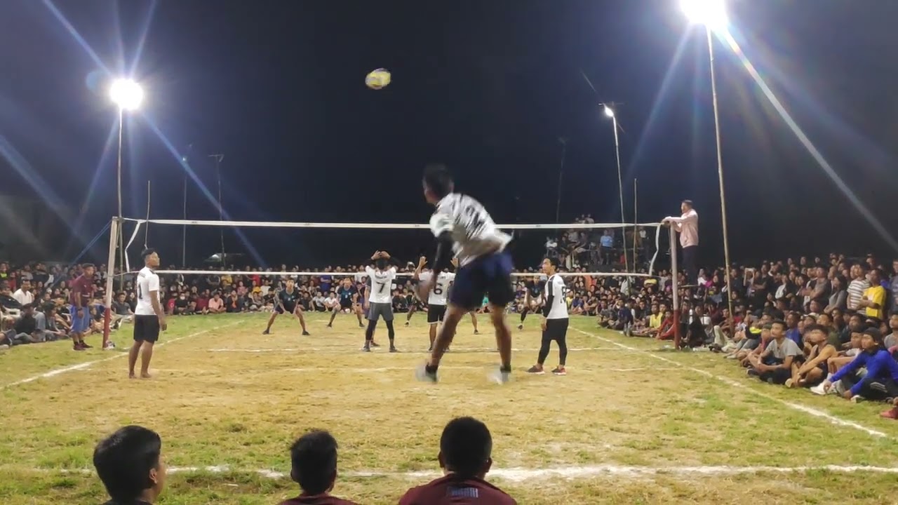 Night VolleyBall tournament Final Torbung v/s Tangnuam Set-2 at Bijang Play Ground Churachandpur