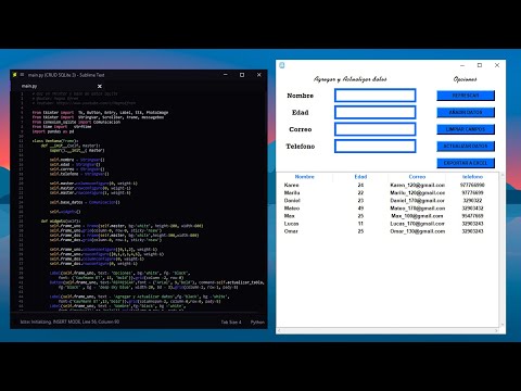 GUI  en Python  usando Tkinter y CRUD con SQLite  | Exportar datos en Excel
