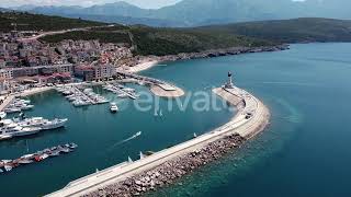 Stock Footage for video editing - View From the Sky of the Lighthouse and the Breakwater screenshot 5