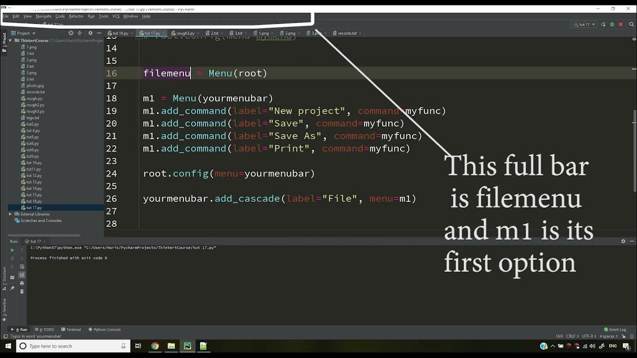 18 Menus Submenus In Tkinter Python Python Tkinter GUI Tutorial In ...