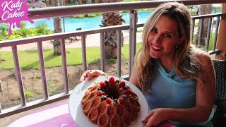 Bundt Cake de vainilla y chocolate blanco grabado en el Hotel Pestana Porto Santo | Katycakesdesign