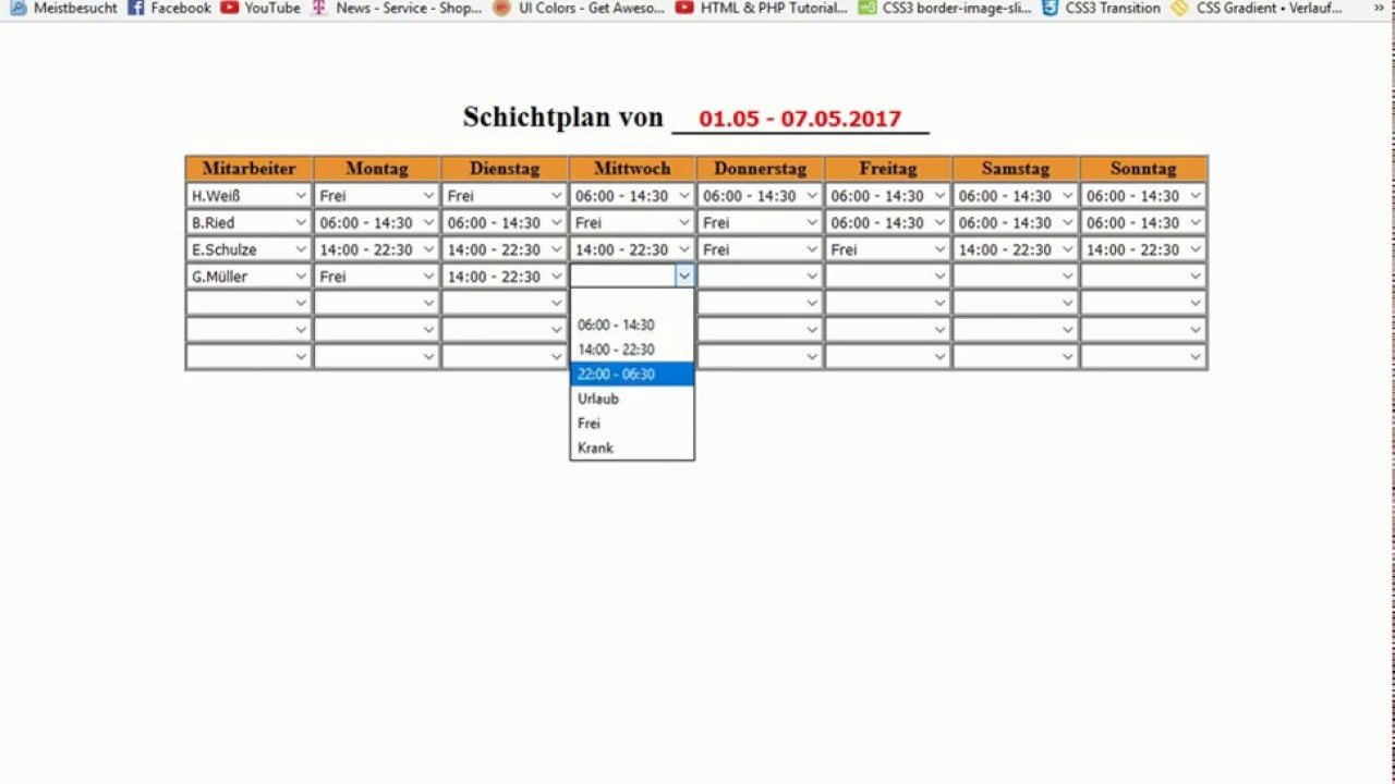 Schichtplaner Personaleinsatzplanung Schichtplan Youtube