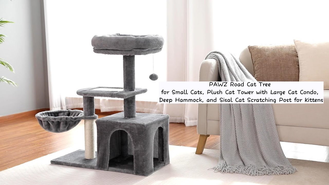 PAWZ Road Cat Tree for Small Cats: A Cozy Haven for Your Precious Kittens!（AMT0174GY）