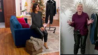 LOGO By Lori Goldstein Faux Leather Jogger on QVC