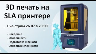 [Запись стрима] Основы печати на фотополимерном SLA 3D принтере | Anycubic Mono SE Resin Printer screenshot 4