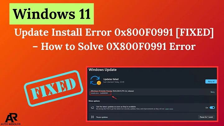 Windows 11 Update Install Error 0x800F0991 [FIXED] – How to Solve 0X800F0991 Error