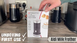 Aldi Milk Frother REVIEW and FIRST USE, How to Use Ambiano Milk Heater, UNBOXING