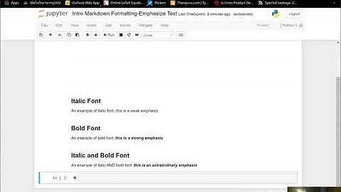 Video 5: Introduction Markdown Formatting- emphasize text