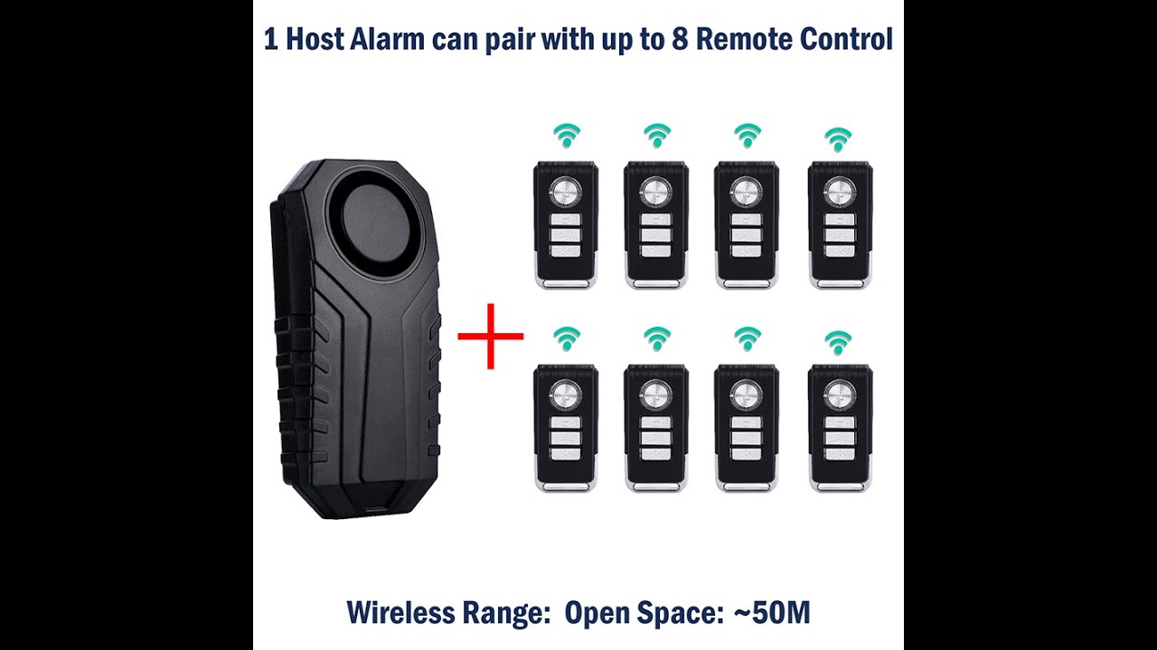 KSSF22R 1 alarm connects with 3 remotes YouTube