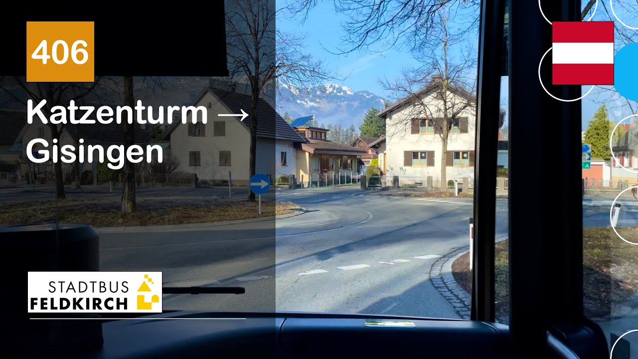 [4K] 🇦🇹 Cab Ride: NIGG/STADTBUS FELDKIRCH | 406: Katzenturm → Gisingen | MB Citaro C2 Hybrid