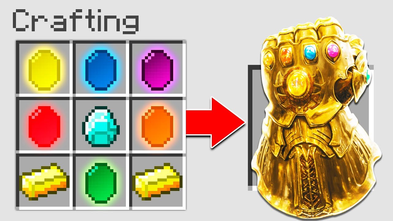 HOW TO CRAFT THE INFINITY GAUNTLET IN MINECRAFT! (AVENGERS INFINITY WAR