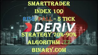 SmartTrader Index 100 Rise Fall  Strategy ZZ 5 Tick Binary com
