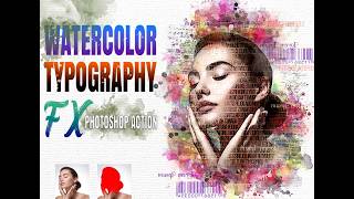 Watercolor Typography FX Photoshop Action#WatercolorTypography #photoshopaction screenshot 2