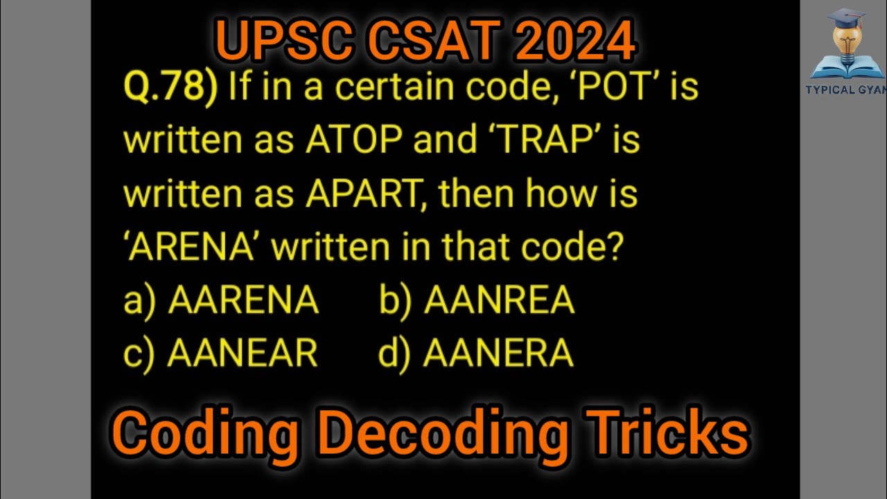 Coding Decoding Reasoning Tricks through UPSC Prelims pyq | UPSC ...