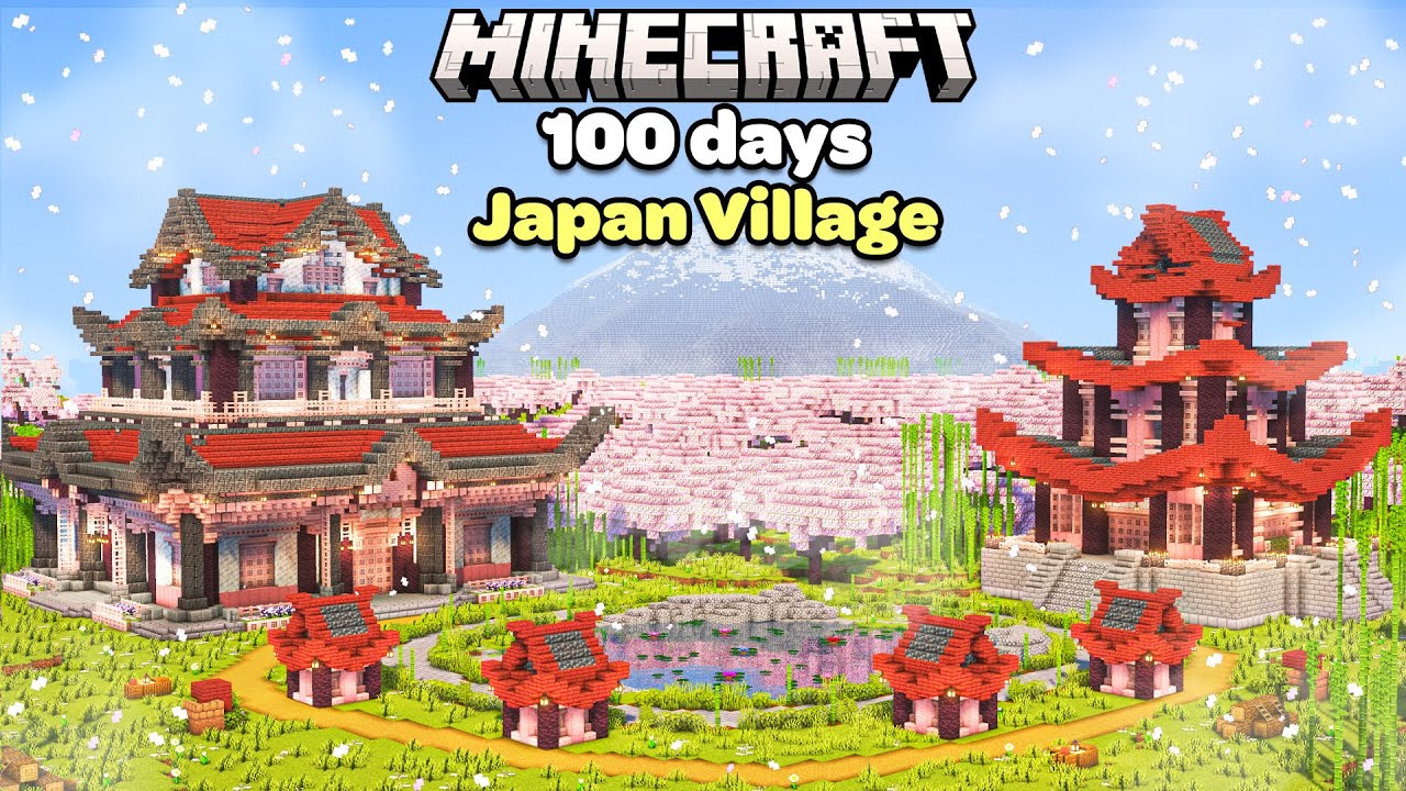 I Built a Japanese Cherry Blossom Village in Minecraft Makeover
